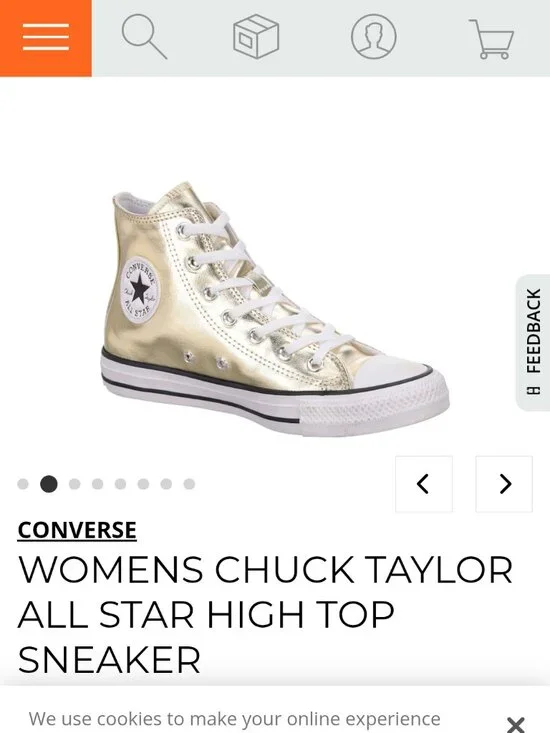 Gold Chuck Taylor Converse - Picture 3 of 3